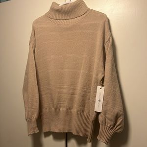 Turtle neck woven heart sweater.New with Tags.